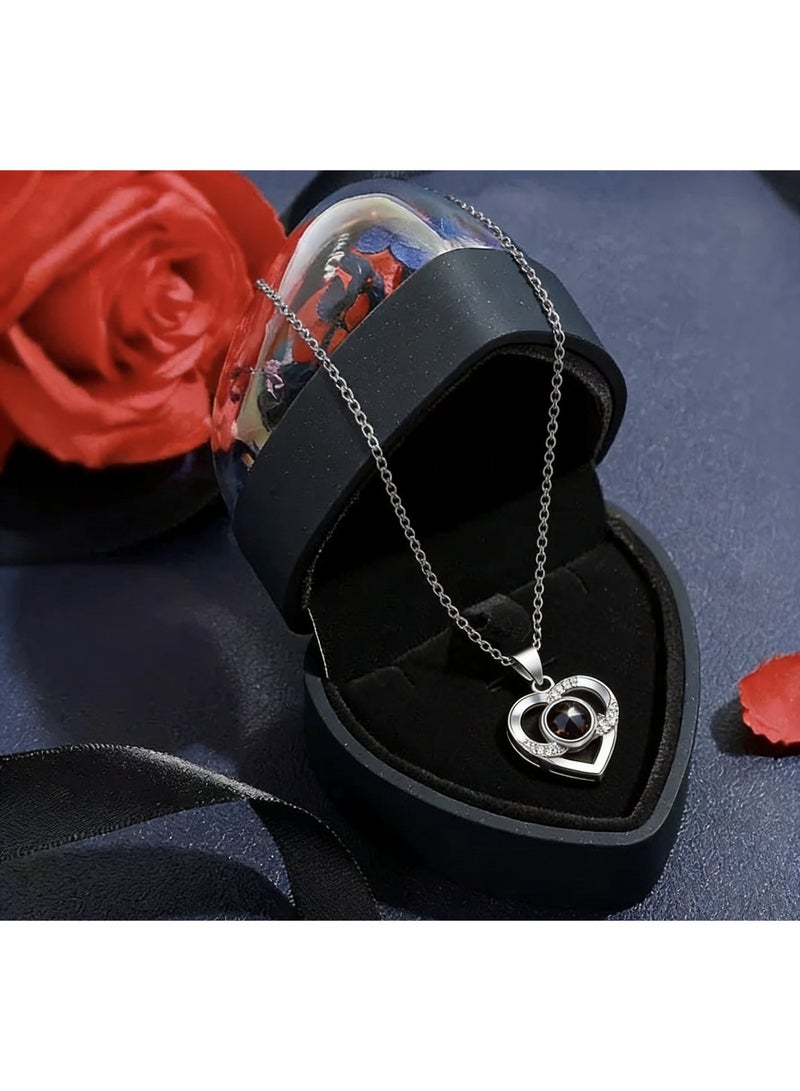 أوليس فيرس  صندوق هدايا قلادة نابض بالحب مع وردة خالدة – هدية رومانسية متكاملة لعيد الحب والمناسبات💝 - Image 2